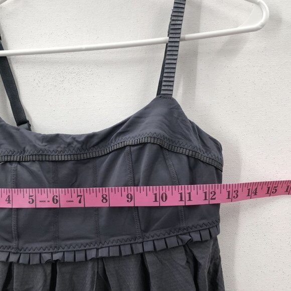 LULULEMON womens black adjustable strap ruffle padded pullover tank top size 4 - Picture 5 of 7